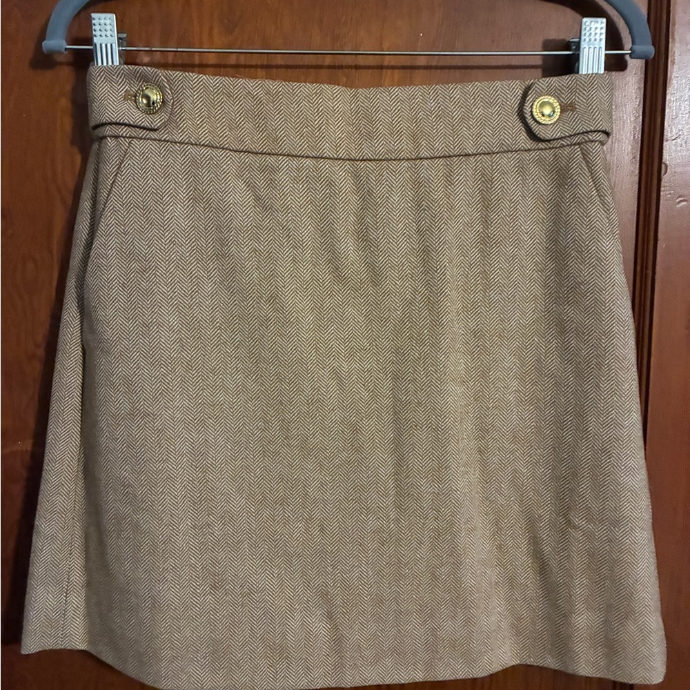 NWT J.Crew Herringbone Wool Mini Skirt  – Size 4